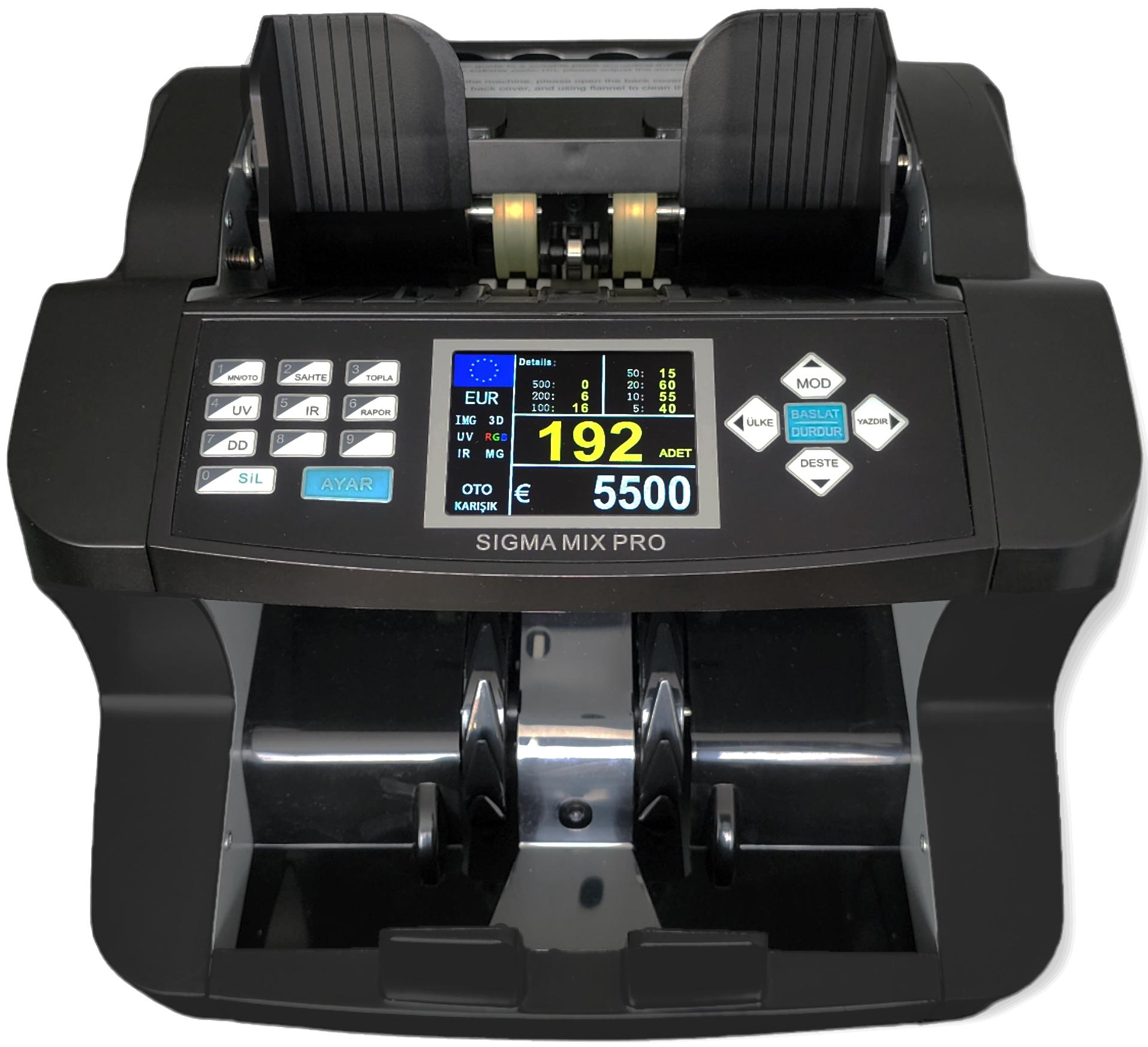 Sigma Mix Pro 5 Ülkeli Sahte Kontrollü Para Sayma Makinesi