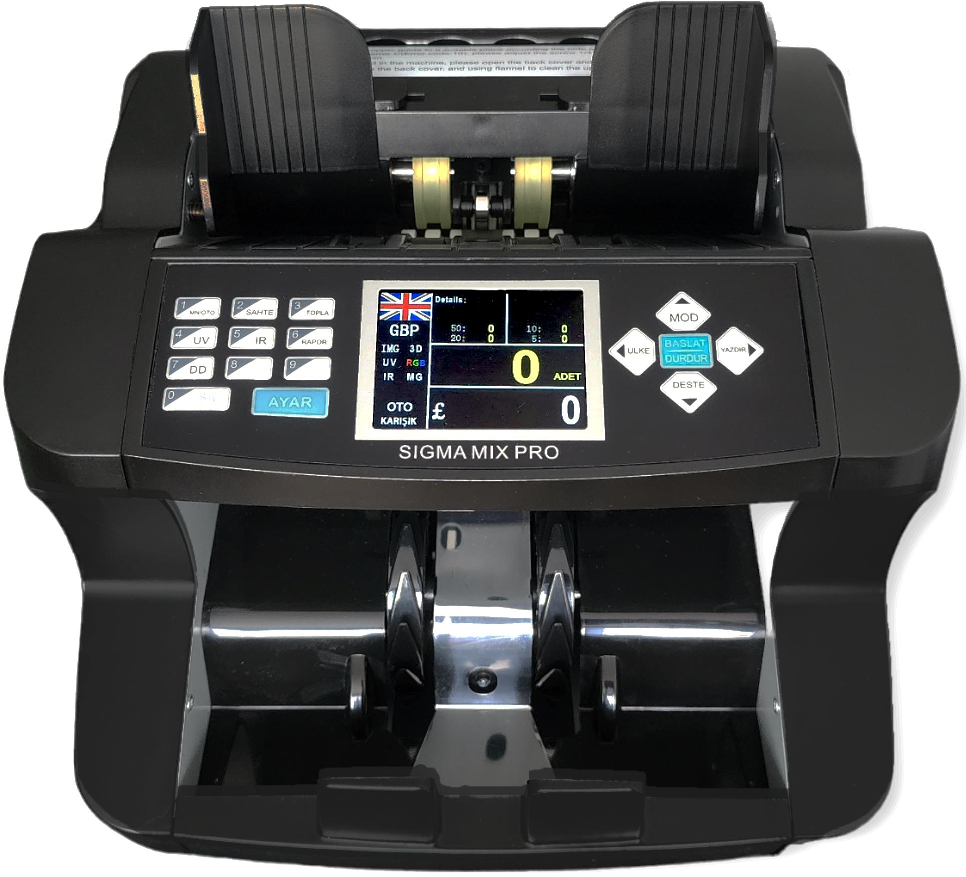 Sigma Mix Pro 5 Ülkeli Sahte Kontrollü Para Sayma Makinesi
